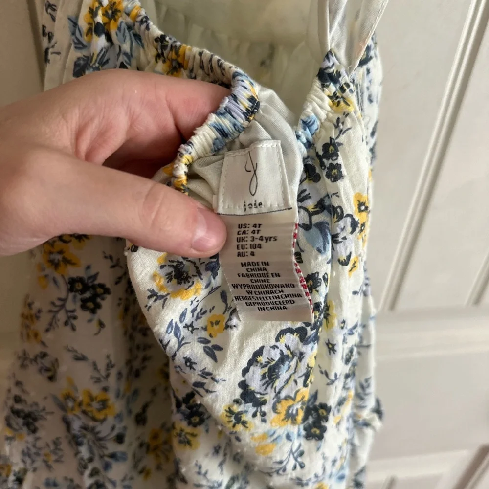 Joie White Floral Sundress with Yellow & Blue Blooms - Picture 2 of 3